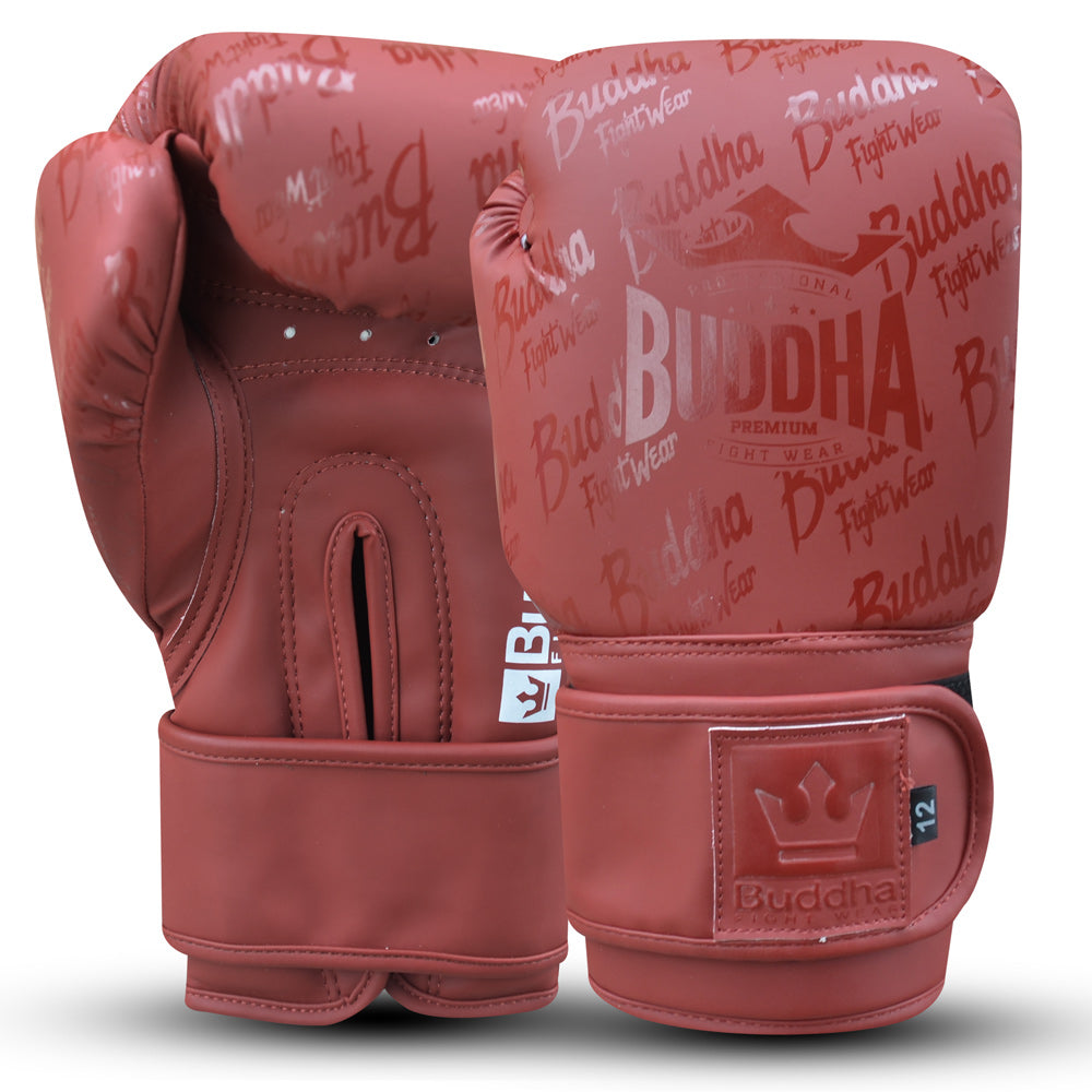Guantes de Boxeo Muay Thai Kick Boxing Top Premium Burdeos Mate - Buddha Fight Wear