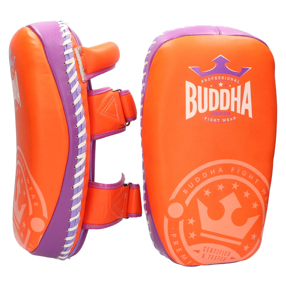 Paos Thailand Piel Buddha Profesionales Naranja Púrpura (Par) - Buddha Fight Wear