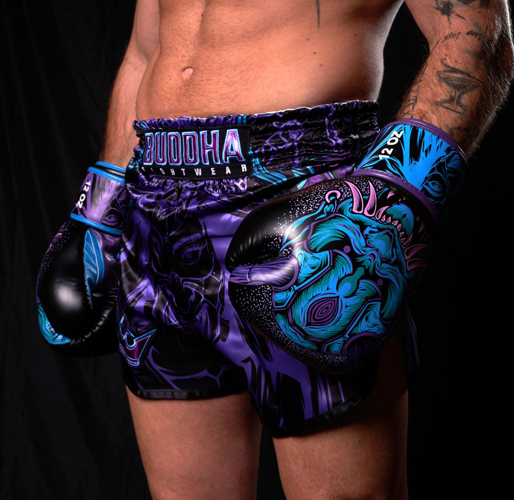 Pantalón Muay Thai Kick Boxing Buddha European Luzbel. MIRAR TALLAJE - Buddha Fight Wear