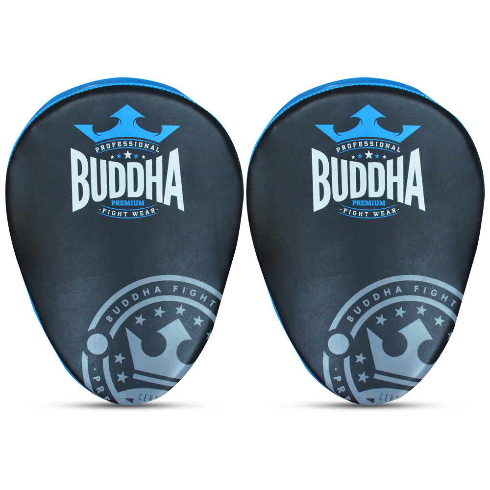 Manoplas de Boxeo Curvadas Buddha Thailand Negras-Azules (Precio Par) - Buddha Fight Wear