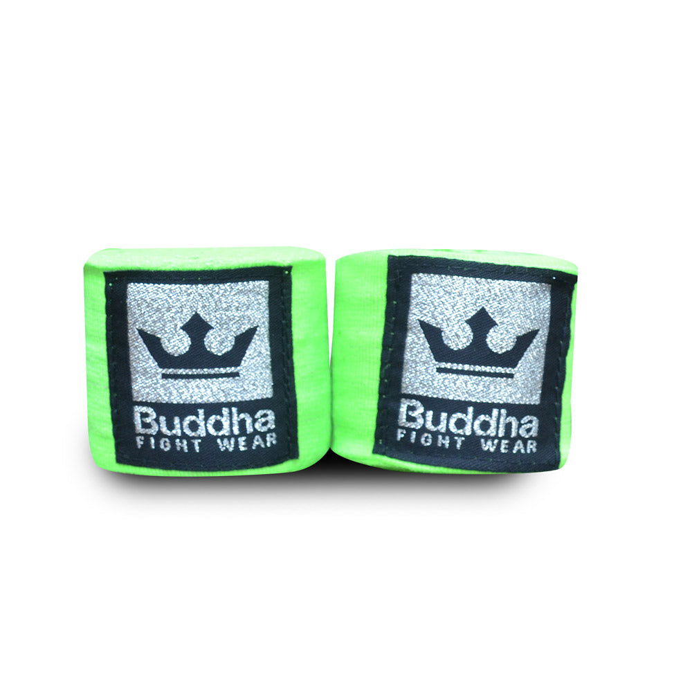 Vendas de Boxeo Semi Elásticas Algodón Verde Fluor - Buddha Fight Wear