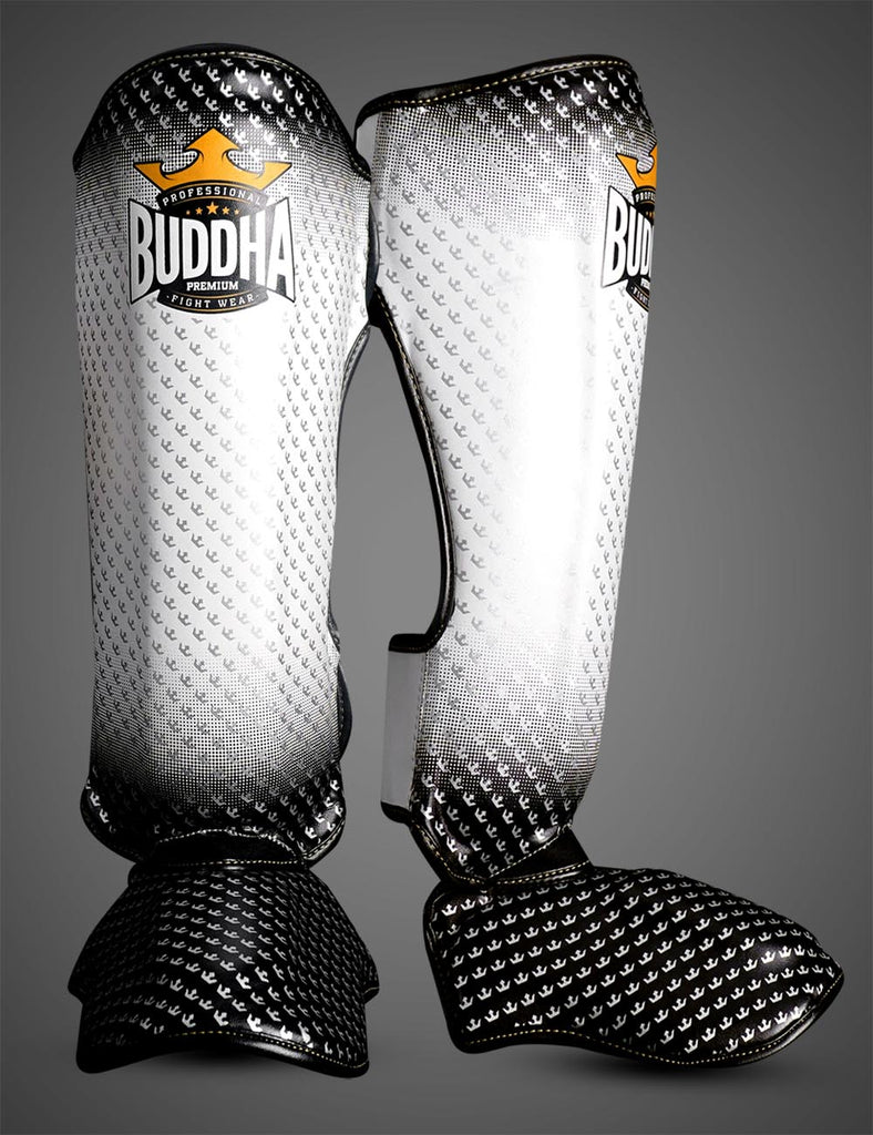 Espinilleras Titanium Blancas - Buddha Fight Wear