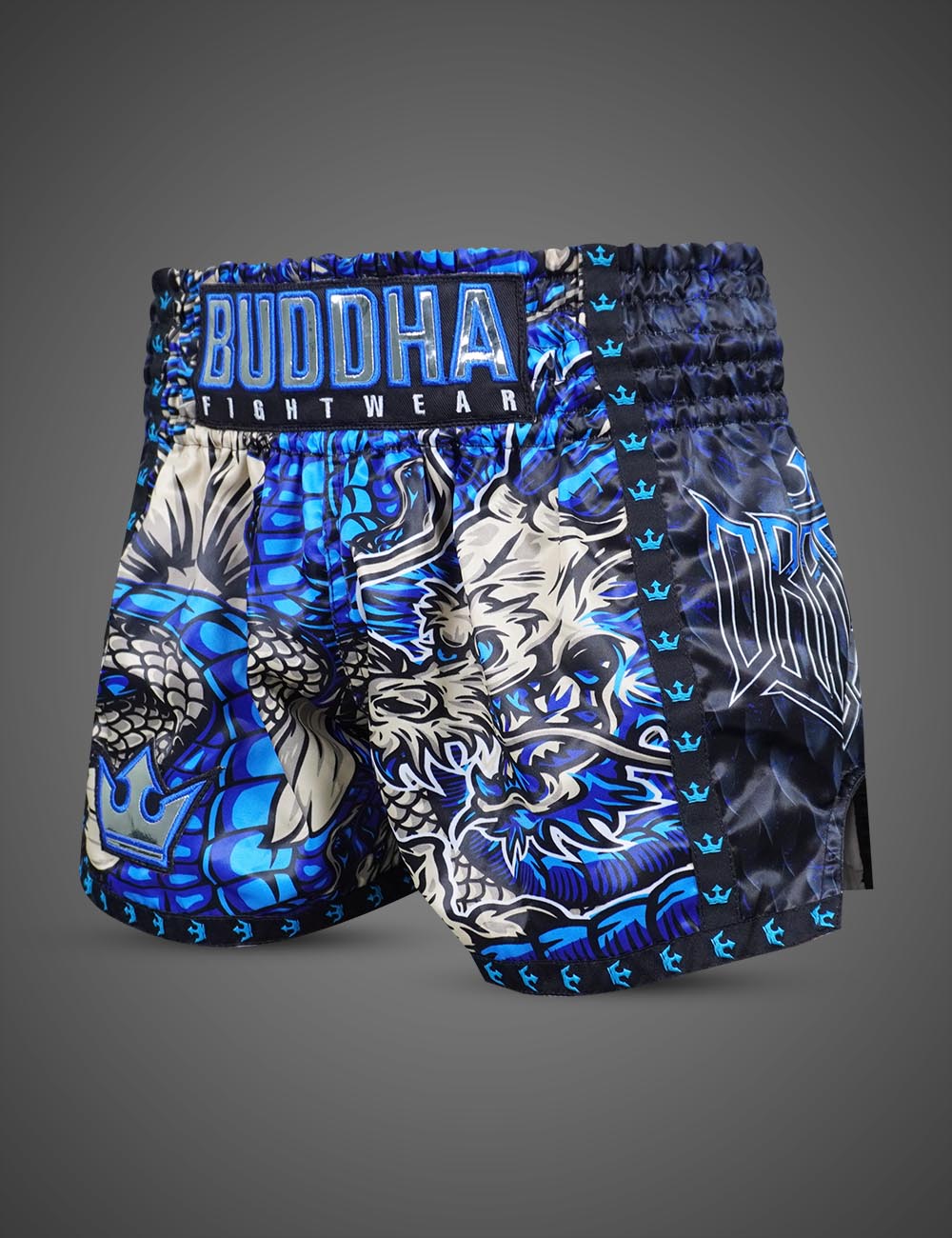 Pantalón Muay Thai Kick Boxing Dragon Azules European Sizes