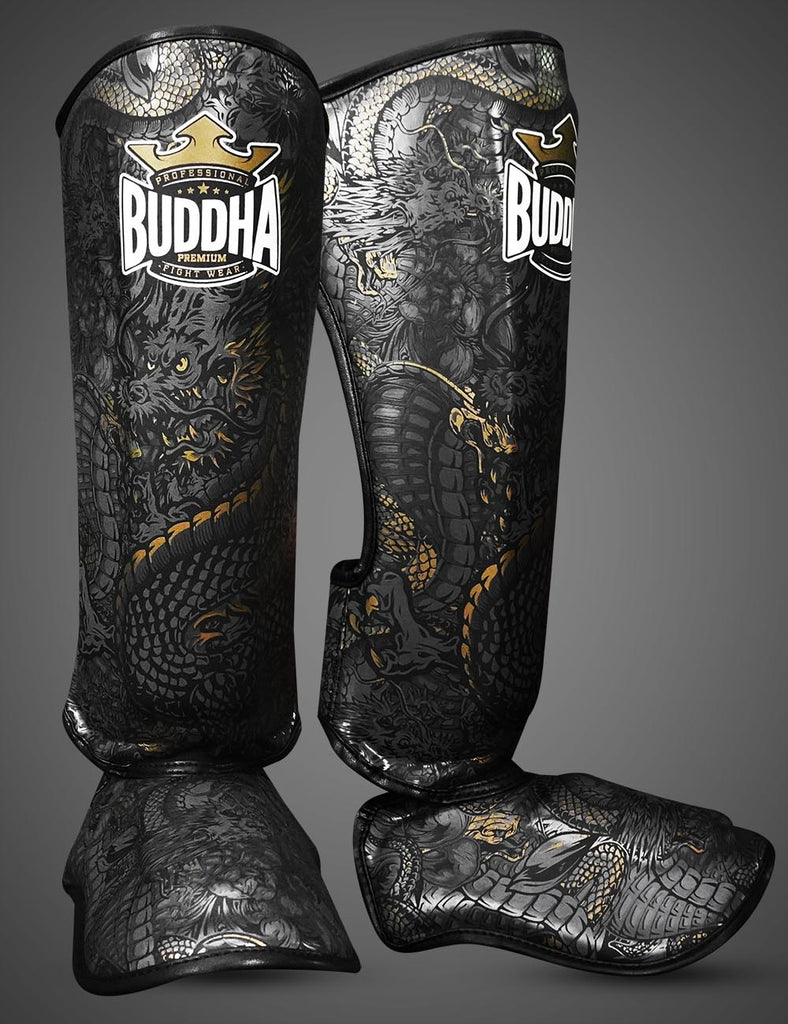 Espinilleras Dragon Negras - Buddha Fight Wear