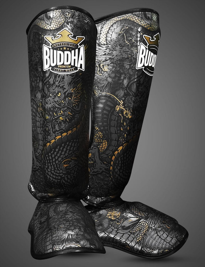 Espinilleras Dragon Negras - Buddha Fight Wear