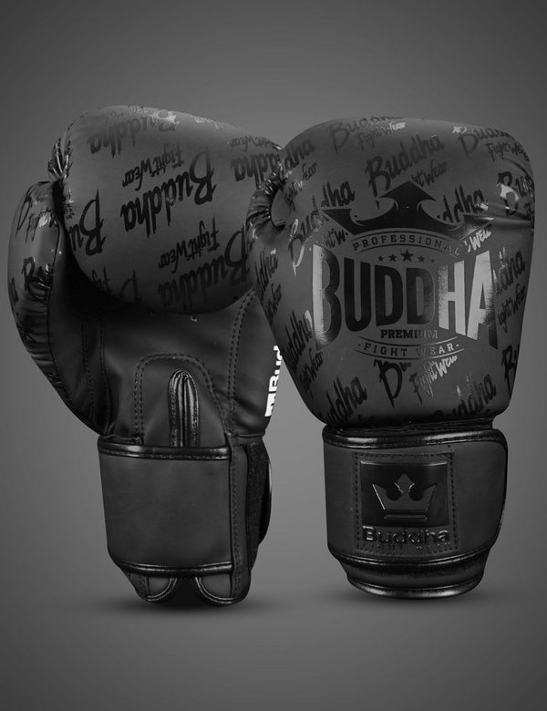 Guantes de Boxeo Top Premium Negro Mate - Buddha Fight Wear