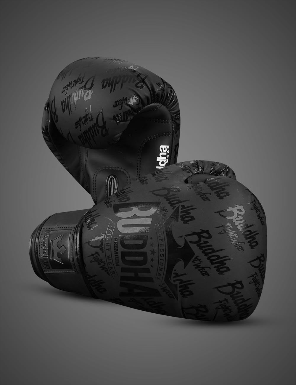 Guantoni da boxe Muay Thai Kick Boxing Top Premium nero opaco | Guantes de  Entrenamiento en Buddha Fight Wear, image size:1000x1300
