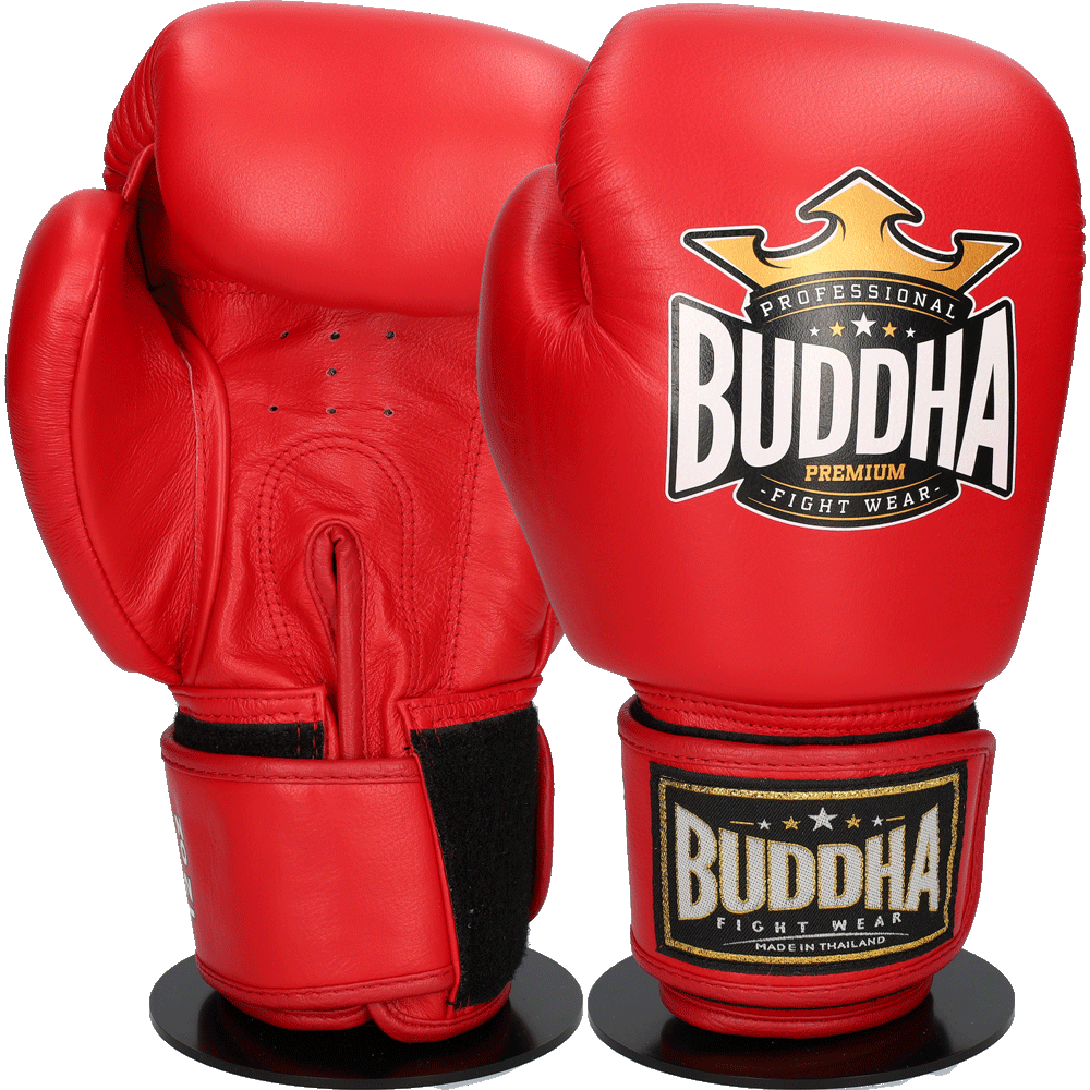 Guantes Competición Profesional Piel Rojos – Buddha Fight Wear