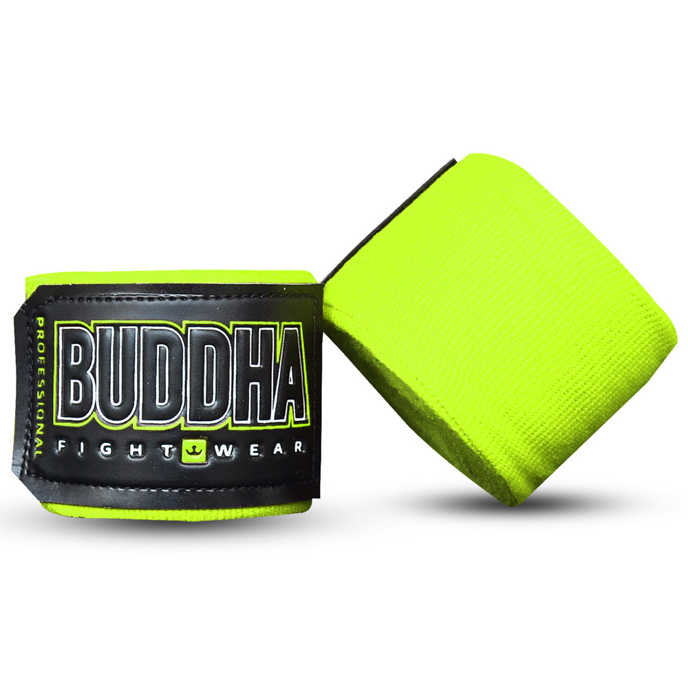 Vendas de Boxeo Semi Elásticas Amarillo Fluor - Buddha Fight Wear