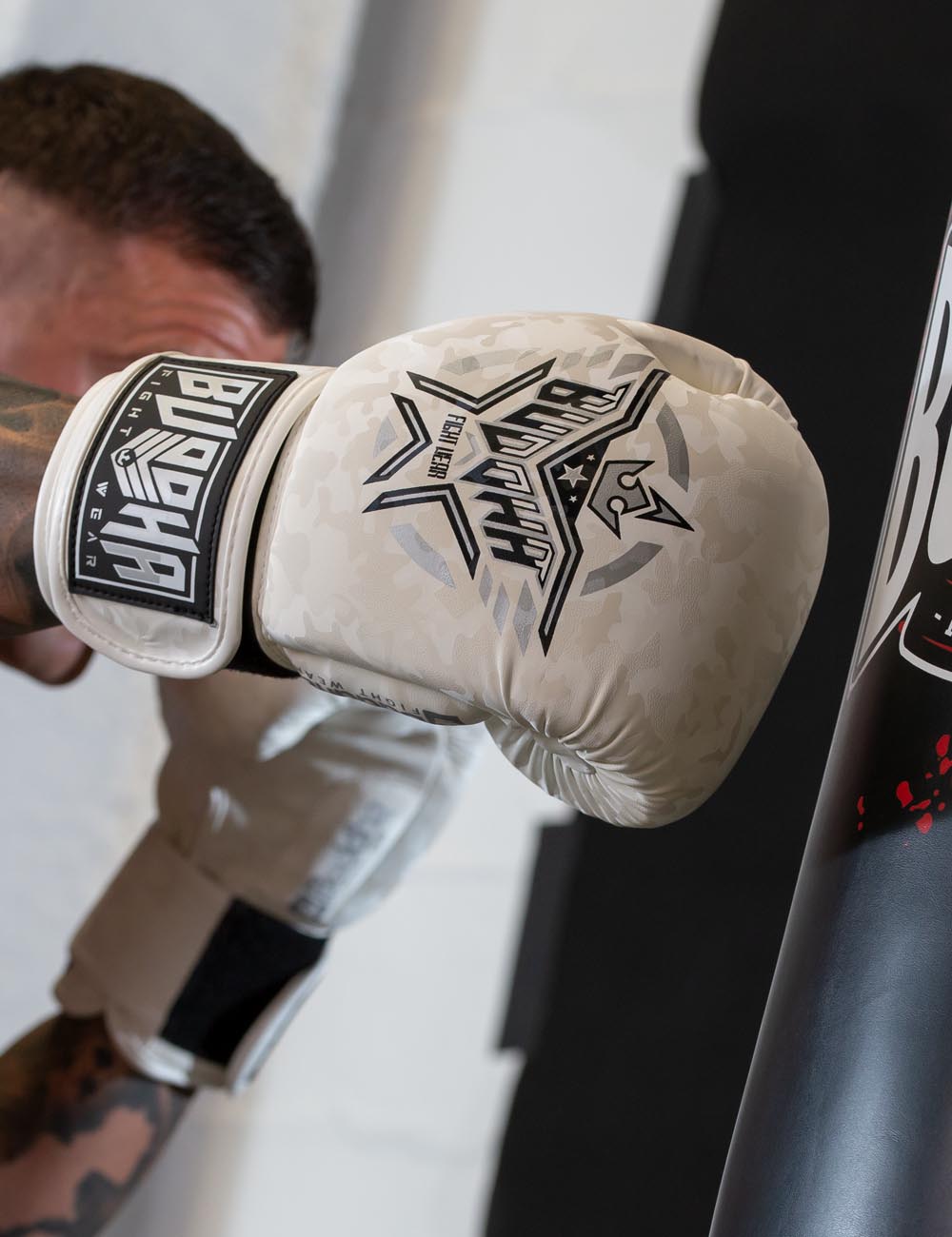 boxeur des rues handschuhe Boxen Muay Thai Kick Boxen Armee Weiß Handschuhe