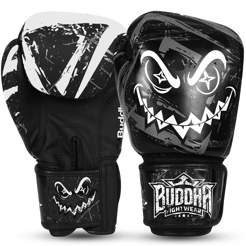 Guantes Buddha Creepy Negro para Boxeo y Muay Thai - Buddha Fight Wear