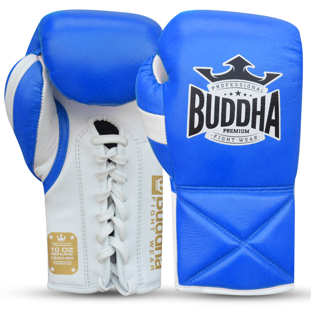 Guantes Competición Profesional Piel Azules – Buddha Fight Wear