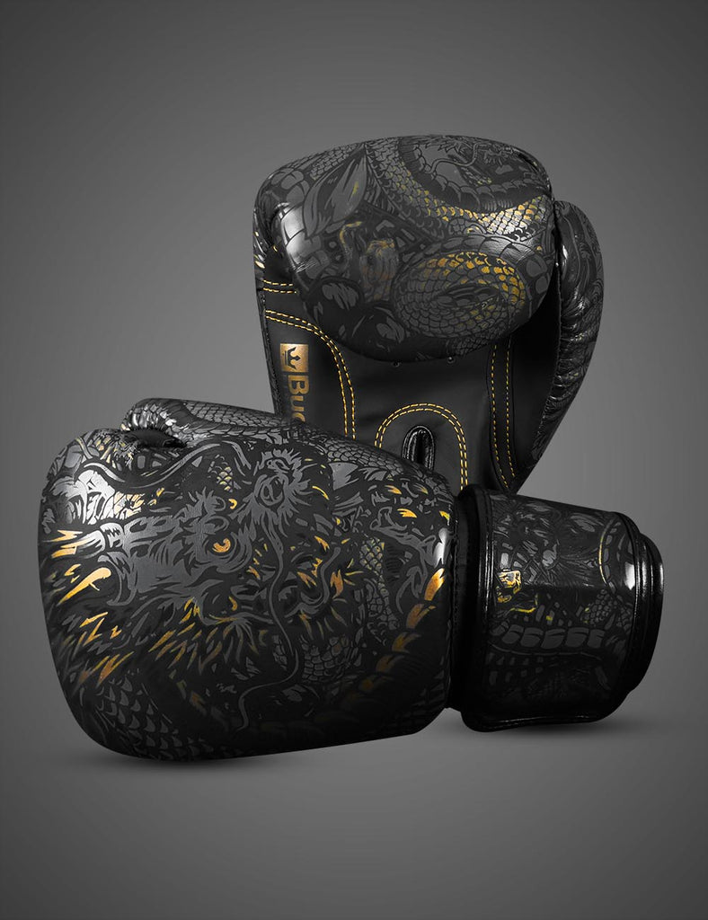Guantes de Boxeo Dragon Negros - Buddha Fight Wear