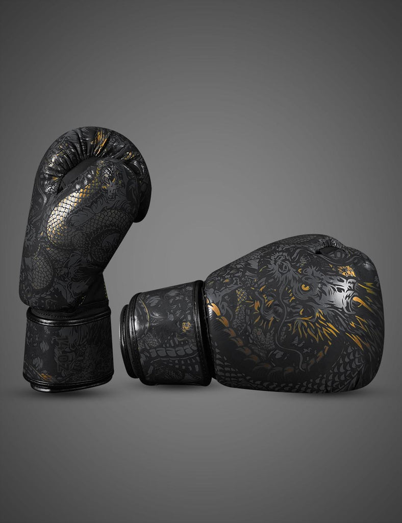 Guantes de Boxeo Dragon Negros - Buddha Fight Wear