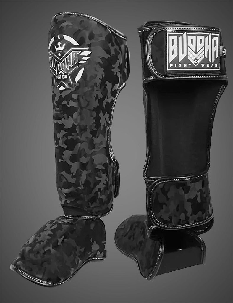 Espinilleras Army Negras - Buddha Fight Wear