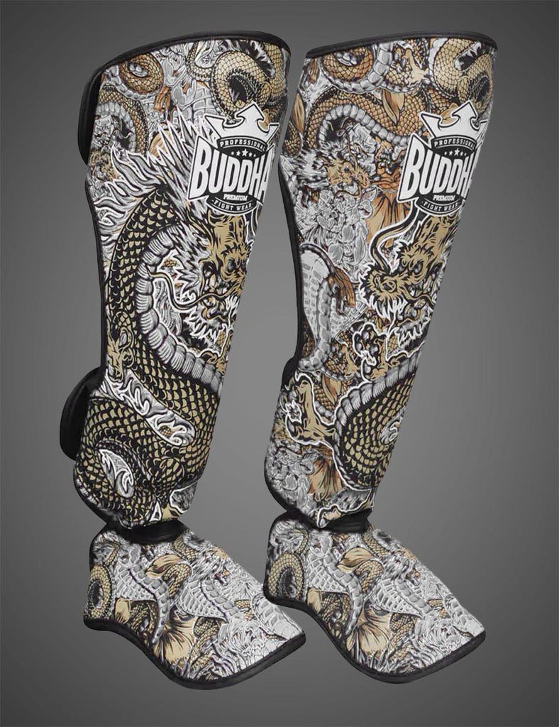 Espinilleras Dragon Blancas - Buddha Fight Wear