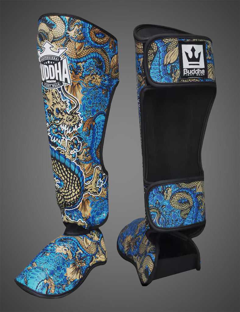 Espinilleras Dragon Azules - Buddha Fight Wear