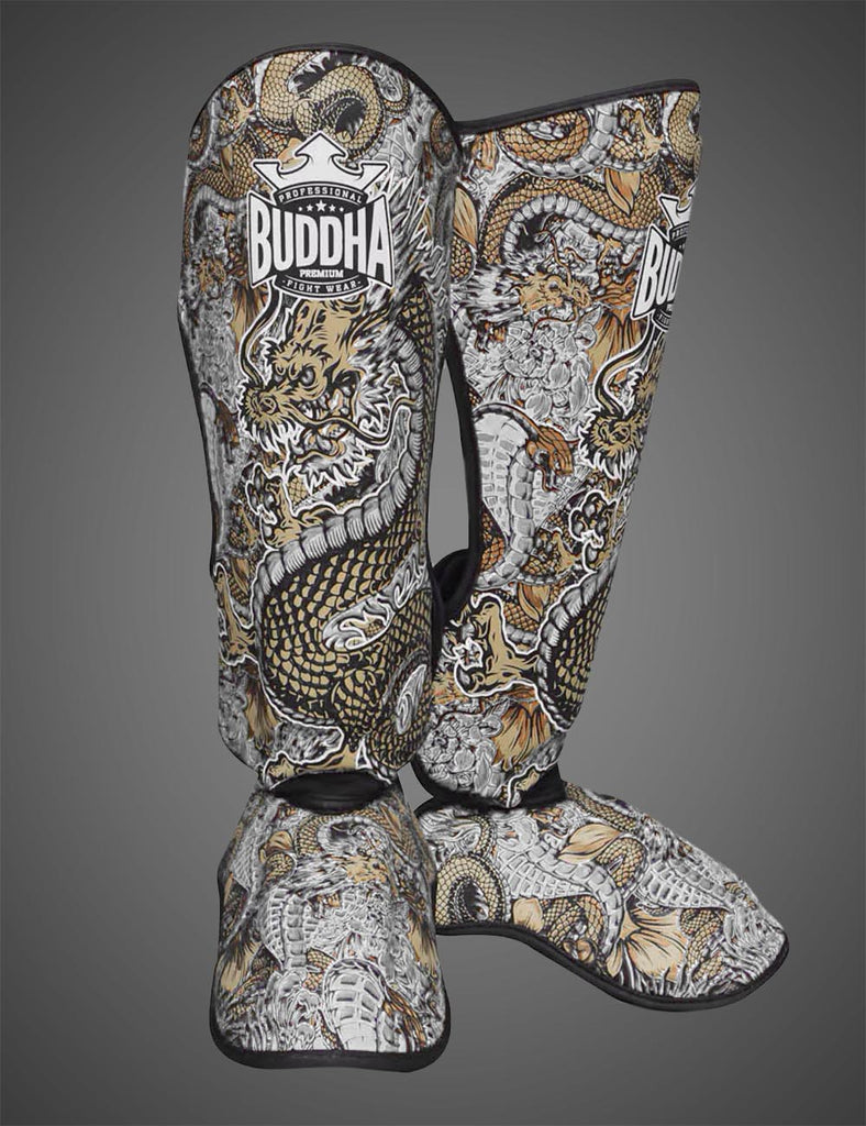 Espinilleras Dragon Blancas - Buddha Fight Wear