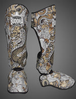 Protège-tibias Muay Thai Kick Boxing Dragon White