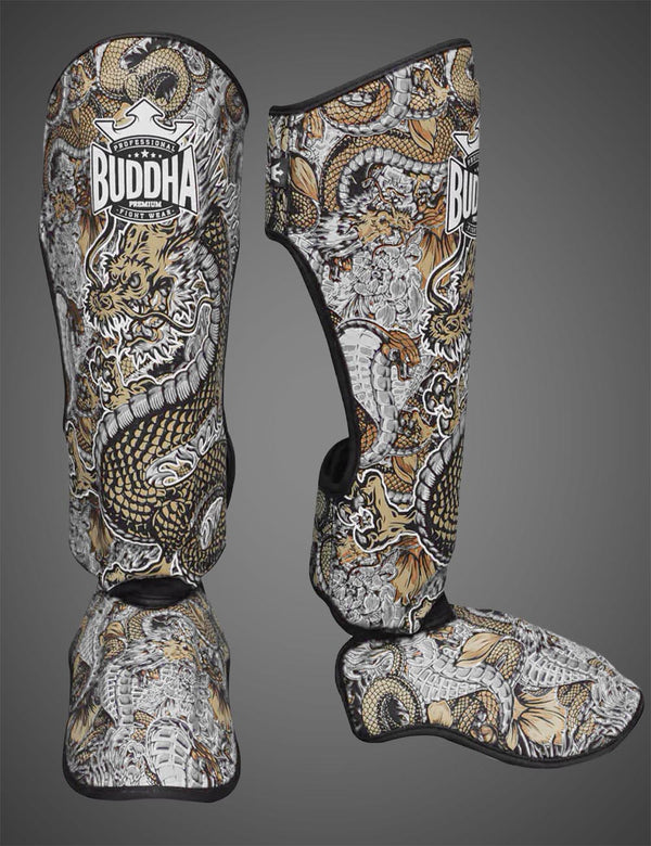 Espinilleras Dragon Blancas - Buddha Fight Wear