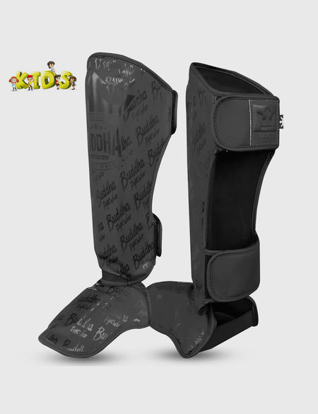 Muay Thai MMA Kick Boxing Epic Kinder Schienbeinschoner Matt Schwarz