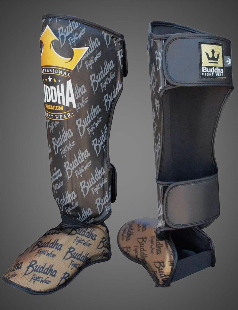 Espinilleras Top Premium Negra - Buddha Fight Wear