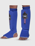 Buddha Tubular Blau Muay Thai MMA Kick Boxing Schienbeinschoner
