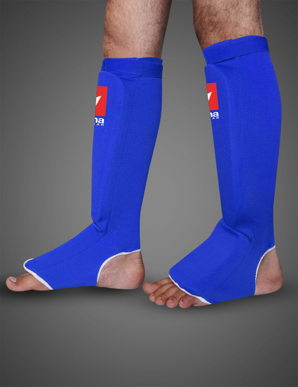 Buddha Tubular Blau Muay Thai MMA Kick Boxing Schienbeinschoner
