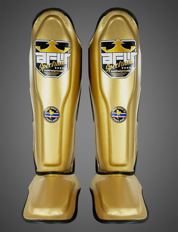 Espinilleras Spectrum Metalic Thailand Doradas - Buddha Fight Wear
