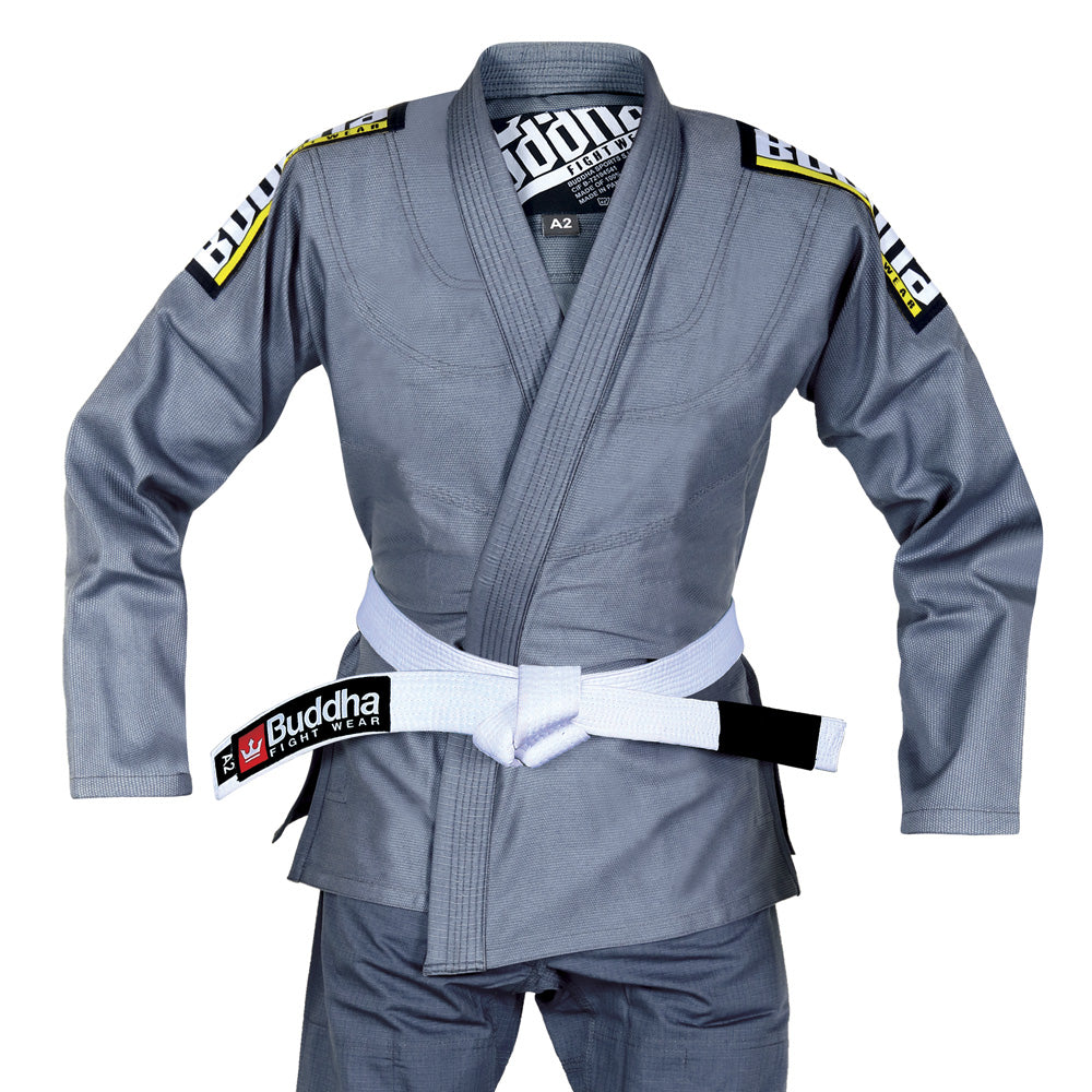 Gi Jiujitsu Buddha Infinity Gris + Cinturón Blanco - Buddha Fight Wear