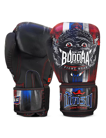 Buddha Thai God Handschuhe für Boxen, Muay Thai und Kickboxen - Auffallendes Design und Top Qualität
