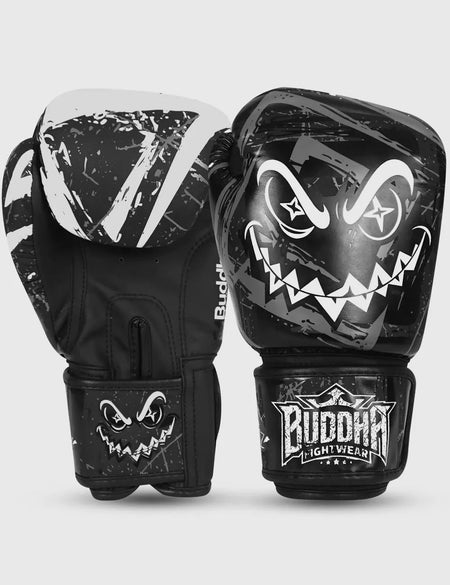 Buddha Creepy Schwarze Handschuhe für Boxen und Muay Thai