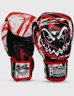 Guantes Buddha Creepy Negro Rojo Blanco para Boxeo y Muay Thai