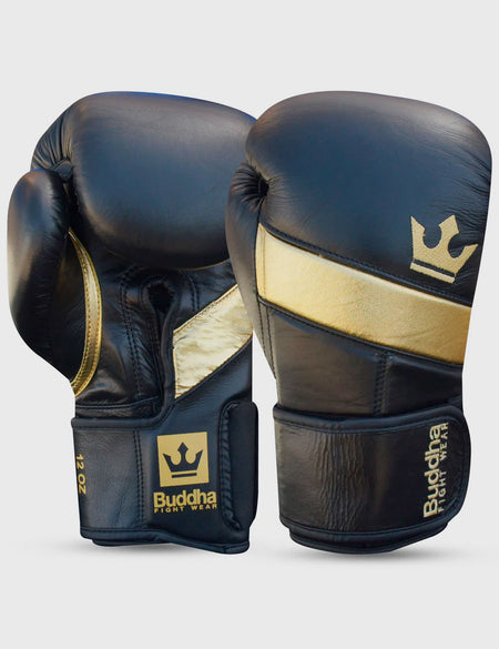 Boxhandschuhe Muay Thai Kick Boxing Epic Schwarzes Leder