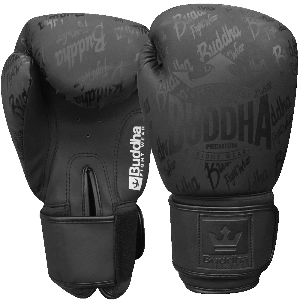 Guantes de Boxeo Muay Thai Kick Boxing Top Premium Negro Mate – Buddha  Fight Wear