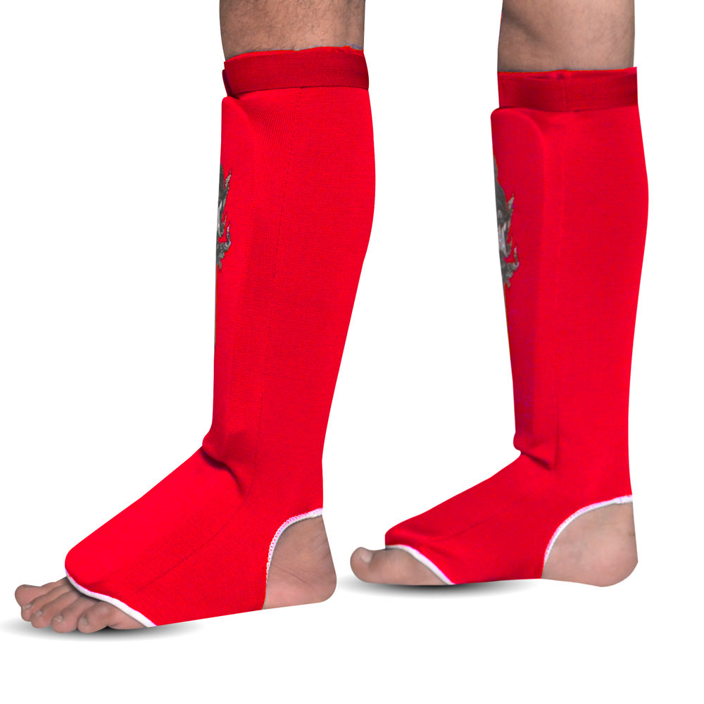 Espinilleras Buddha Tubulares Rojas Muay Thai MMA Kick Boxing - Buddha Fight Wear