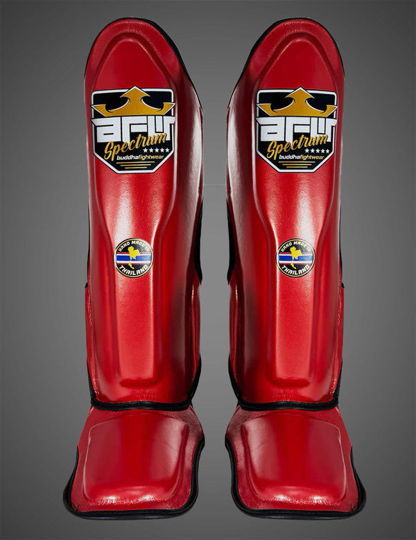 Espinilleras Spectrum Metalic Thailand Rojas - Buddha Fight Wear
