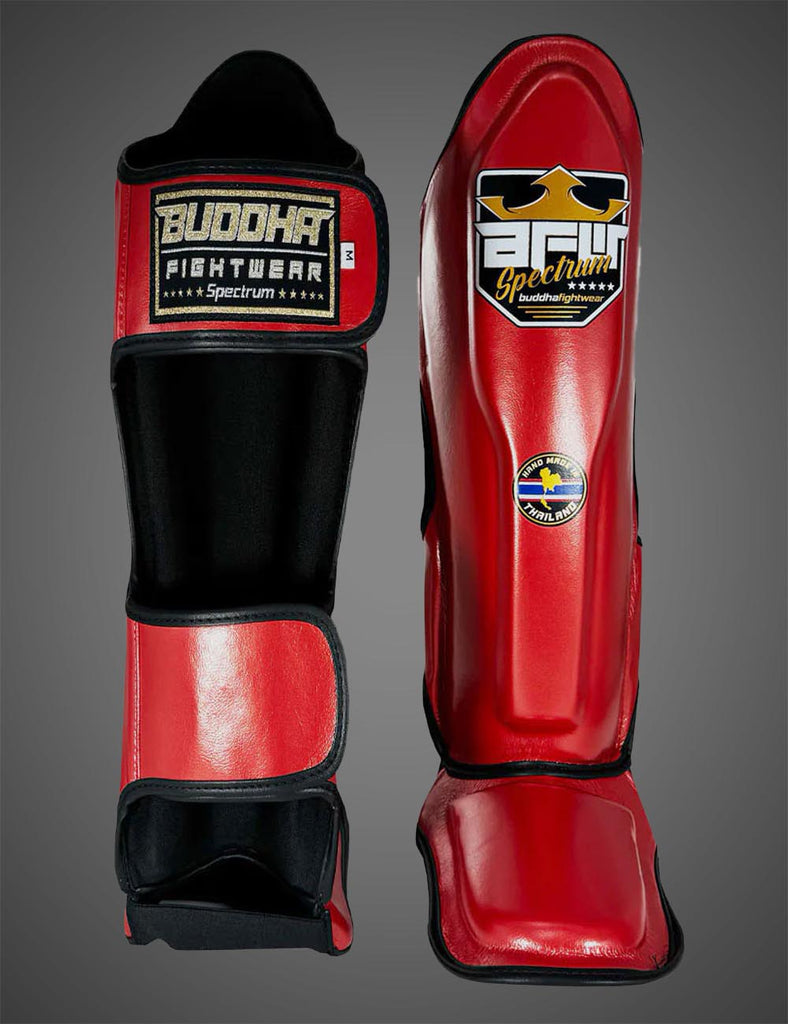 Espinilleras Spectrum Metalic Thailand Rojas - Buddha Fight Wear