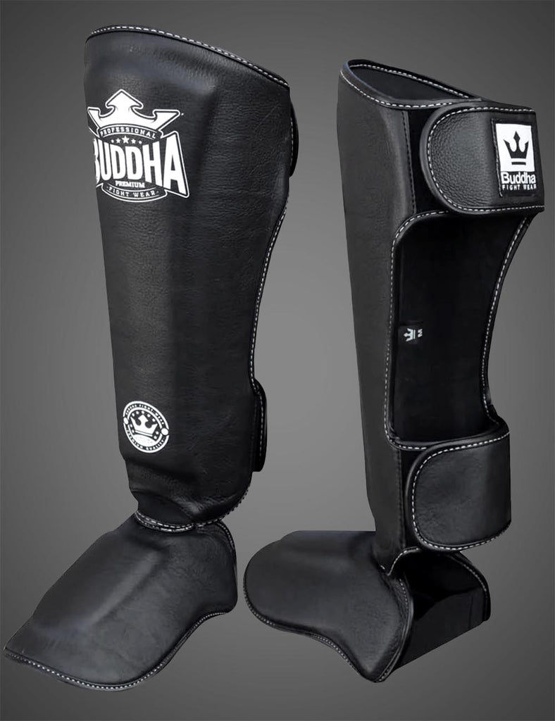 Espinilleras Muay Thai MMA Kick Boxing Supreme Piel - Buddha Fight Wear