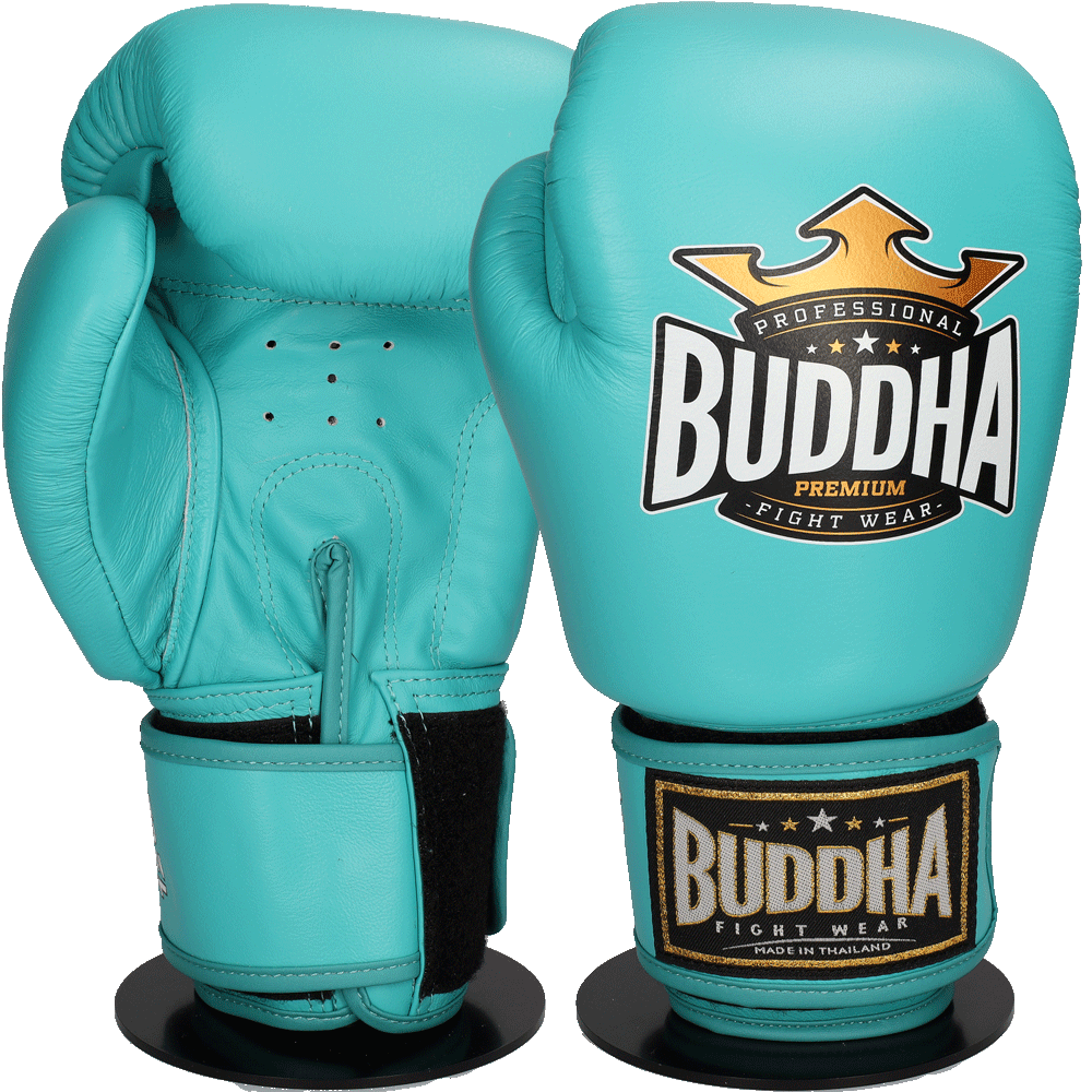 Guantes de Boxeo Buddha Azules Deluxe Muay Thai Kick Boxing