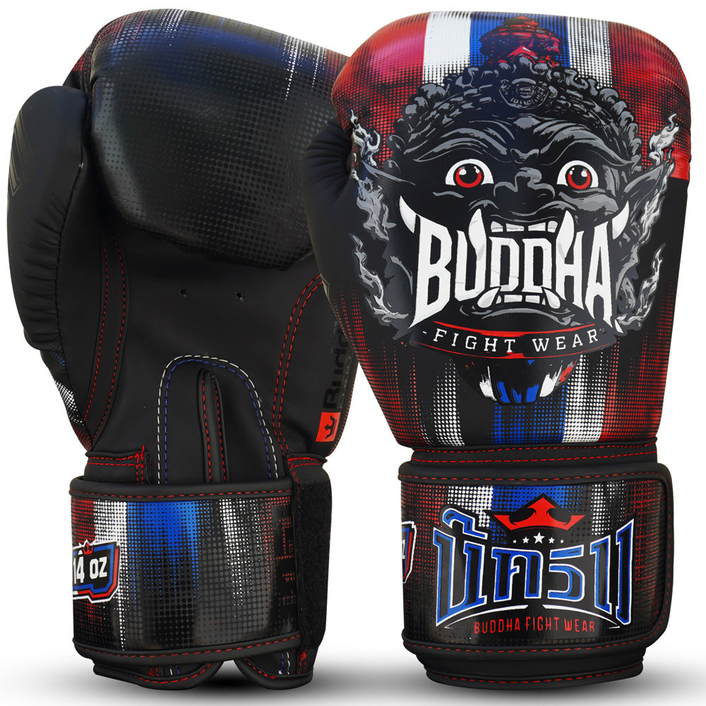BUDDHA FIGHT WEAR - Metalic Thailand Spectrum bokshandschoenen ontworpen voor training en sparring in Muay Thai kickboksen fitness - mannen en vrouwen - 300 g / 350 g / 350 g / 14 oz / 16 oz (blauw BUDDHA FIGHT WEAR - Metalic Thailand Spectrum bokshandschoenen ontworpen voor training en sparring in Muay Thai kickboksen fitness - mannen en vrouwen - 300 g / 350 g / 350 g / 14 oz / 16 oz (blauw