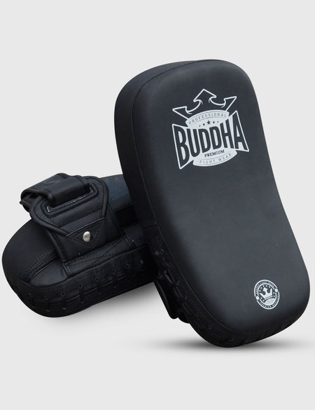 Paos S Leder Gebogener Buddha Thailand Schwarz (Paar)