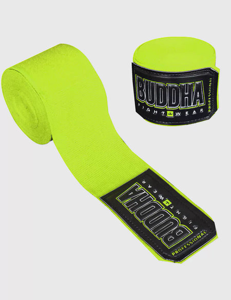 Fluor Yellow Cotton Semi-Elastic Boxing Handwraps 