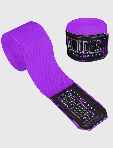 Purple Cotton Semi-Elastic Boxing Wraps