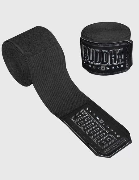 Black Cotton Semi Elastic Boxing Handwraps