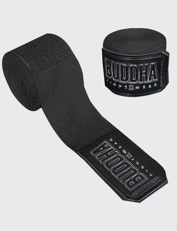 Vendas de Boxeo Semi Elásticas Negras - Buddha Fight Wear