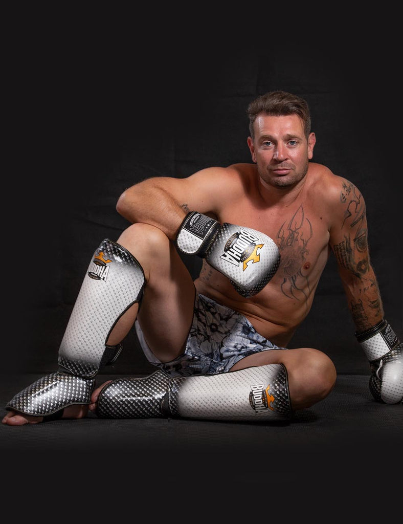 Espinilleras Titanium Blancas - Buddha Fight Wear