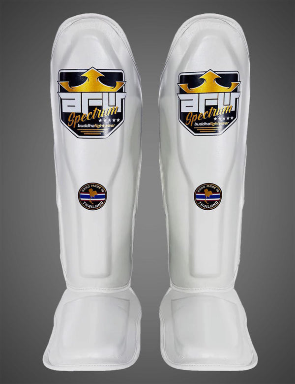 Espinilleras Spectrum Metalic Thailand Blancas - Buddha Fight Wear
