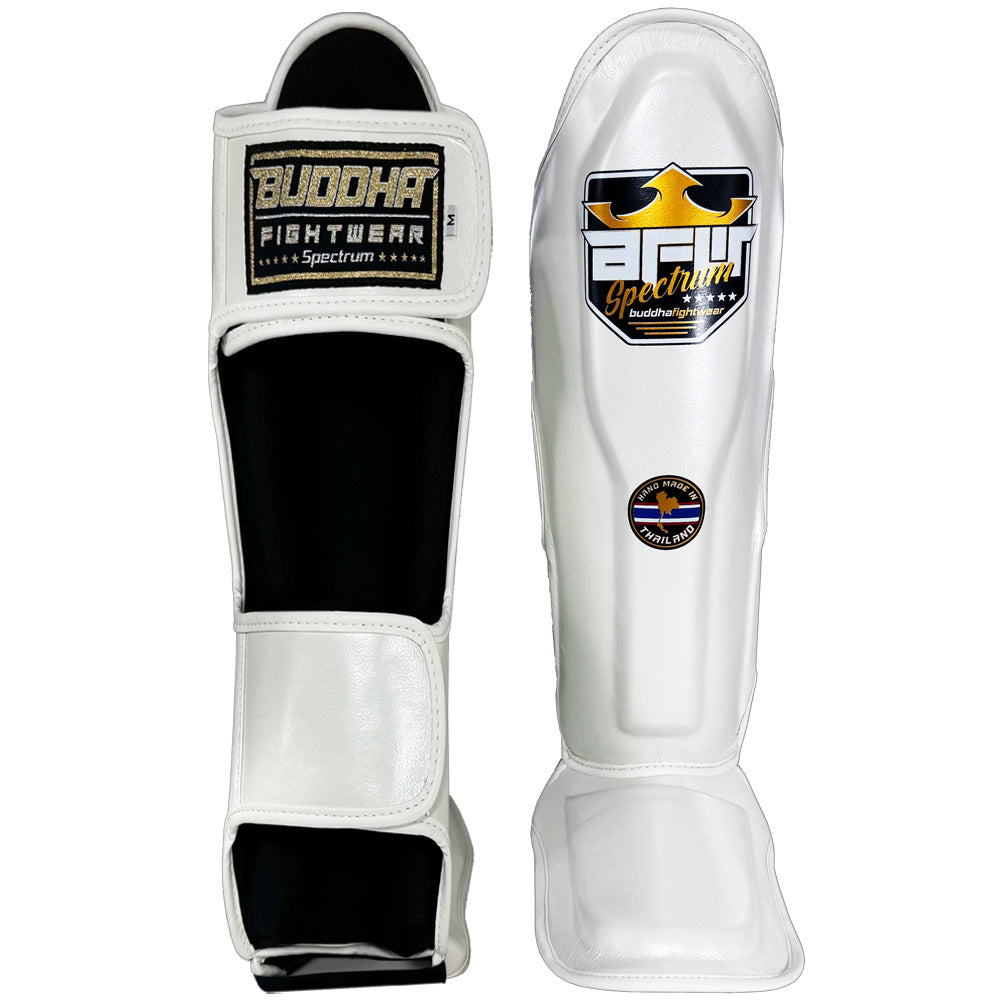 Espinilleras Spectrum Metalic Thailand Blancas - Buddha Fight Wear