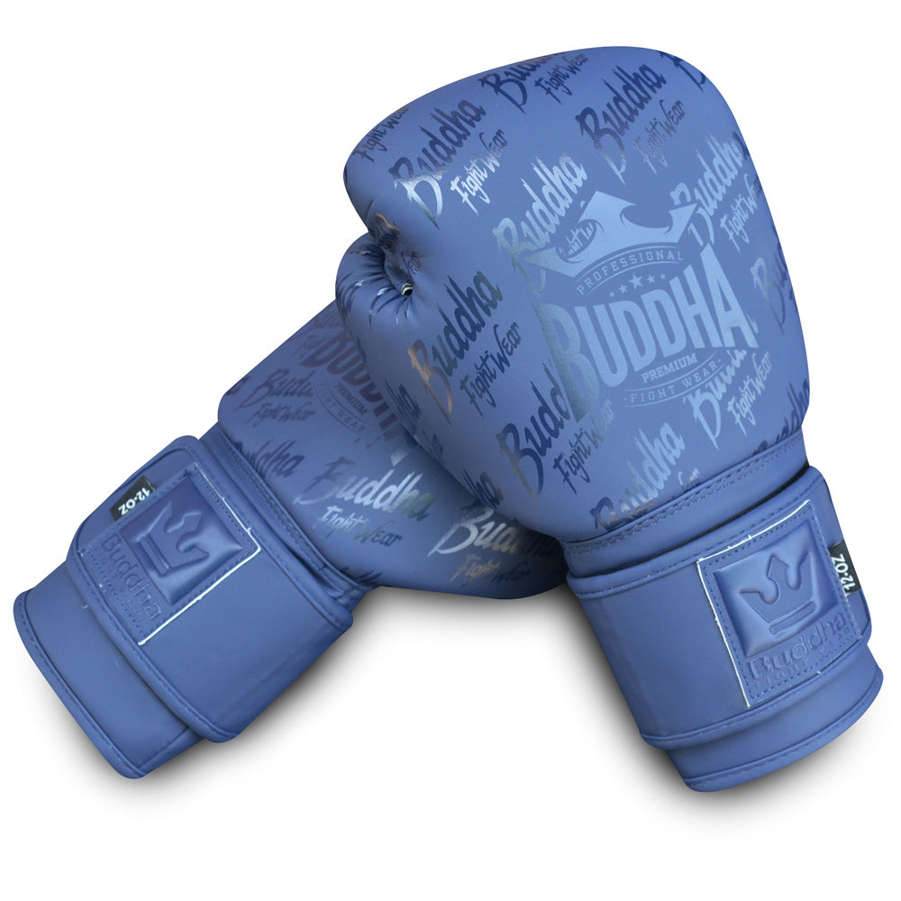 Guantes de Boxeo Muay Thai Kick Boxing Top Premium Azul Navy Mate - Buddha Fight Wear